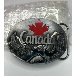 Canada Flag Siskiyou Canadian Maple Leaf Wildlife Metal Fashion Belt Buckle